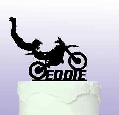 Personalised Motocross Acrylic Cake Topper