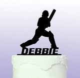 Personalised Batting Cake Topper cricket