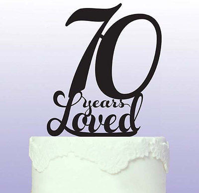 Beautiful 70th Cake Topper