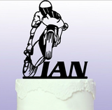 Personalised Wheelie Sports Bike Cake Topper Racing Motorbike