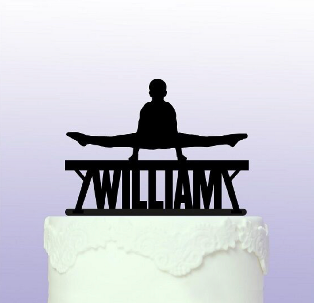 Personalised Gymnastics Beam Cake Topper gym gymnast