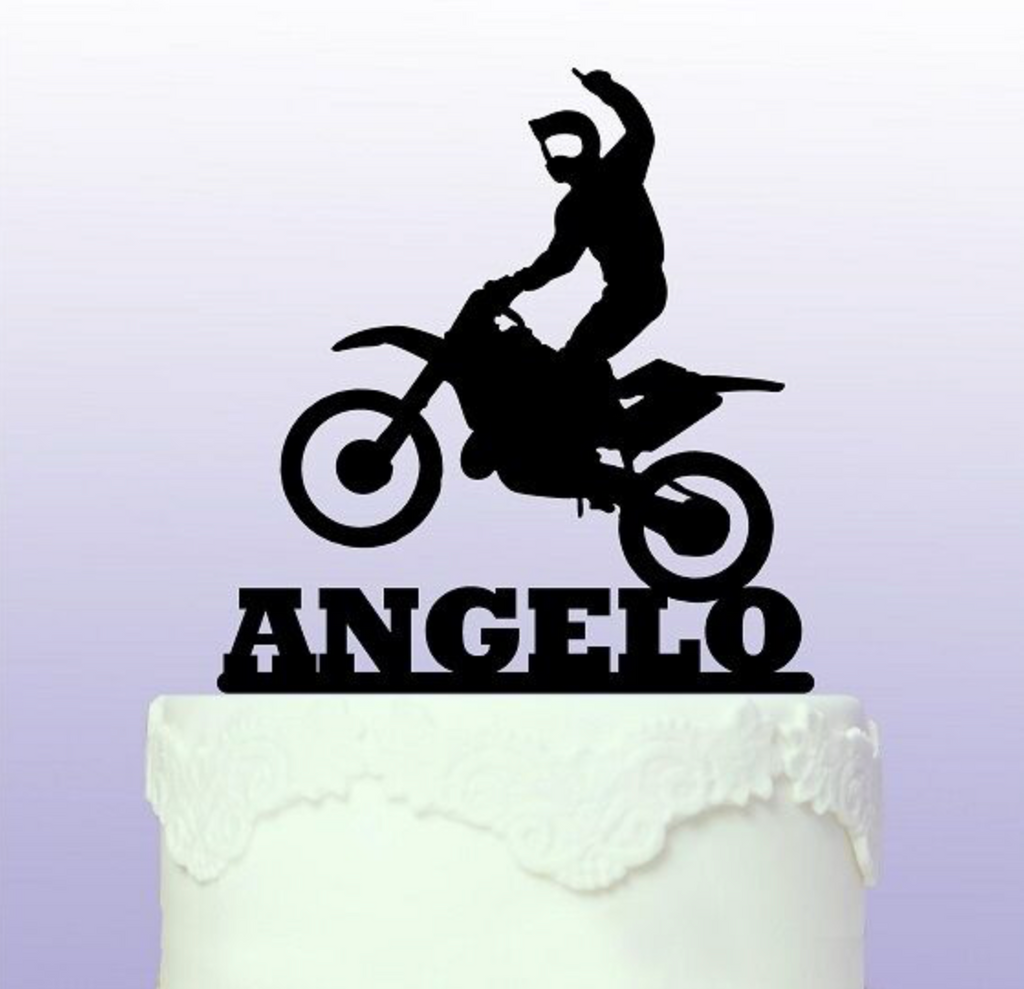 Personalised Fun Motocross Cake Topper