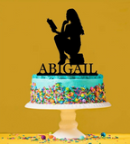 Personalised Bookworm Acrylic Cake Topper - Bibliophile